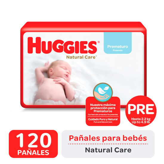 4 Packs Pañal Huggies Natural Care Hiperpack PR X 30 Unidades